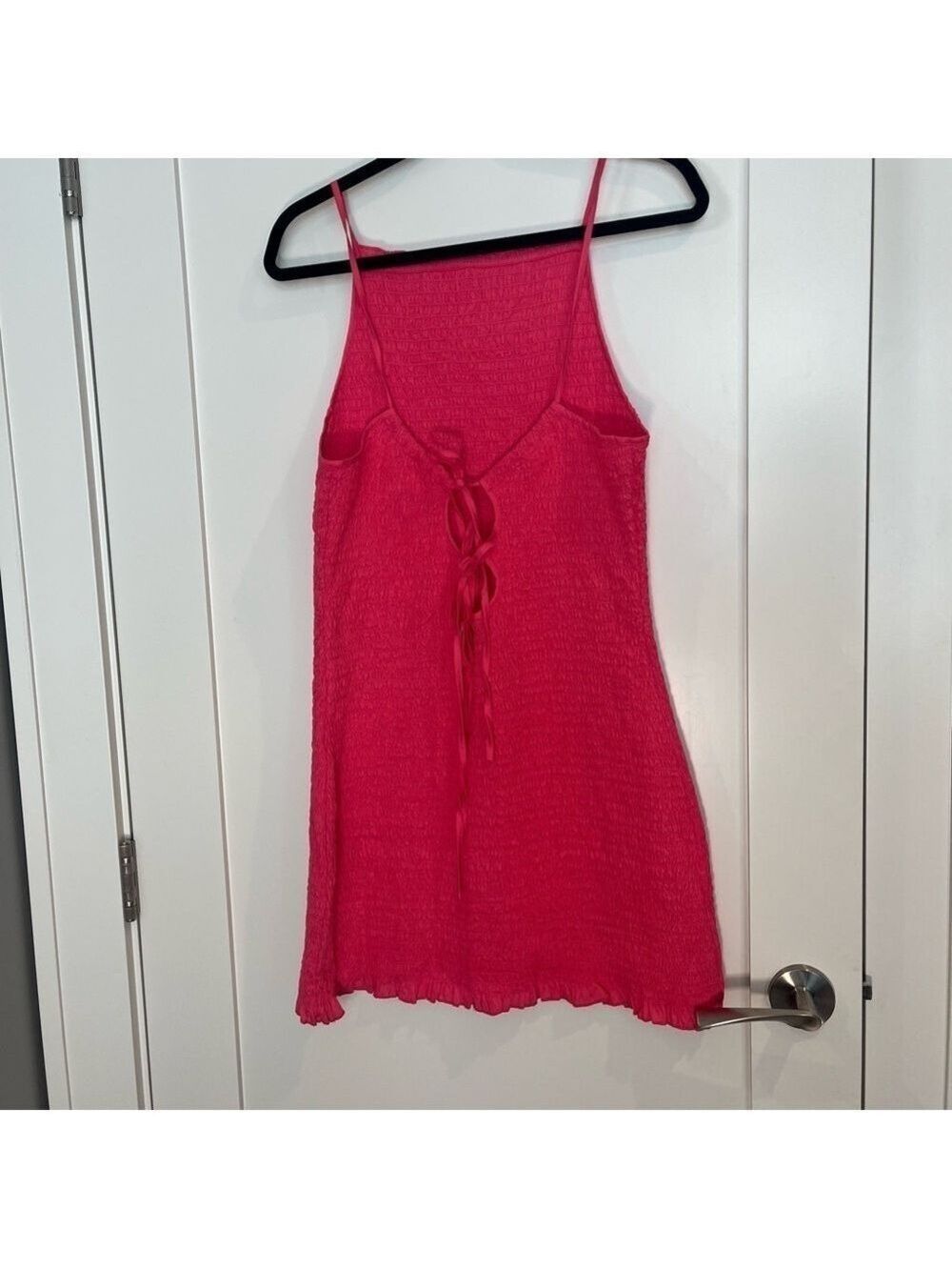 Free People Iyla Smocked Mini Dress Pink XL Adjustable Straps - Picture 3 of 14